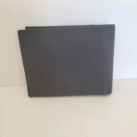 Prada Logo Men's Nylon Card Bill Wallet Bifold Black Designer Medium Vintage - Picture 2 of 10
